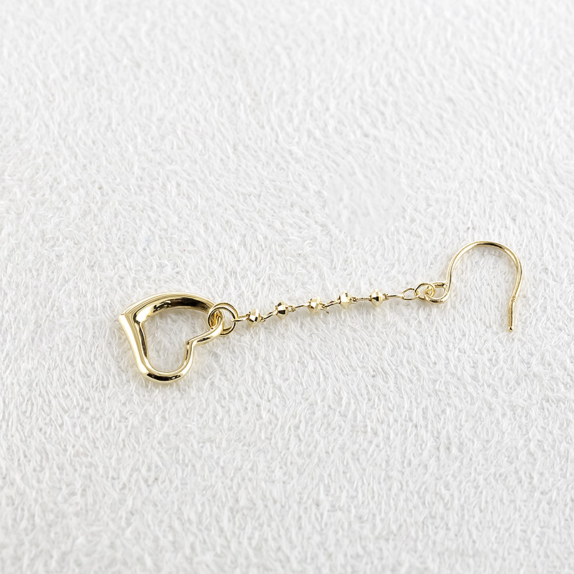 18金 ピアス ハート ロングピアス レディース ペア 揺れる ゆれる ゴールド 18k オープンハート フックピアス シンプル あすつく 送料無料 セール saleの画像
