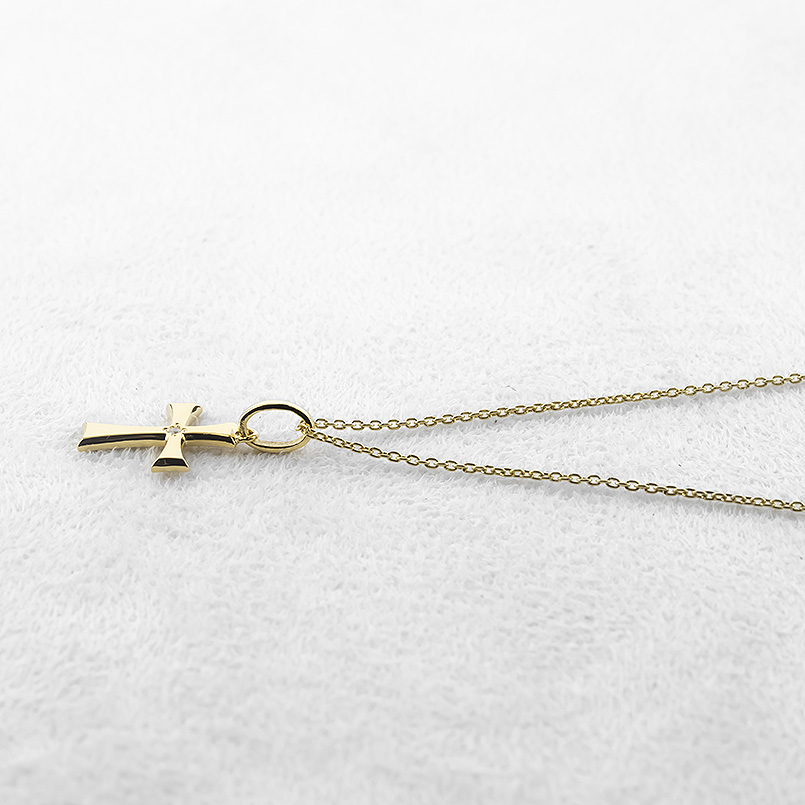 18金 ネックレス クロス トップ メンズ ダイヤモンド ペンダントトップ ゴールド 18k 十字架 ペンダントヘッド スタンダード 送料無料 セール saleの画像