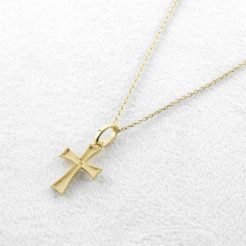 18金 ネックレス クロス トップ メンズ ダイヤモンド ペンダントトップ ゴールド 18k 十字架 ペンダントヘッド スタンダード 送料無料 セール saleの画像