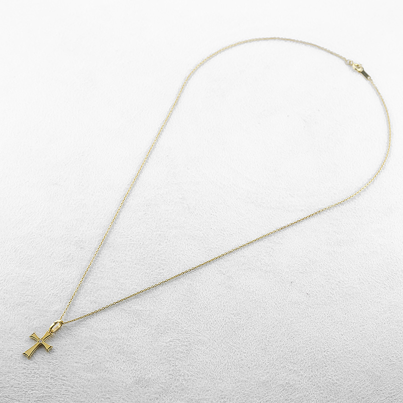 18金 ネックレス クロス トップ メンズ ダイヤモンド ペンダントトップ ゴールド 18k 十字架 ペンダントヘッド スタンダード 送料無料 セール saleの画像