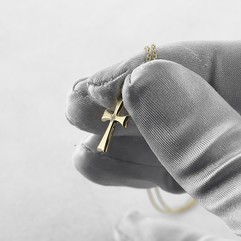18金 ネックレス クロス トップ メンズ ダイヤモンド ペンダントトップ ゴールド 18k 十字架 ペンダントヘッド スタンダード 送料無料 セール saleの画像