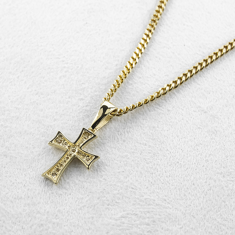 ジュエリー工房アトラス 18金 ネックレス クロス 喜平 トップ