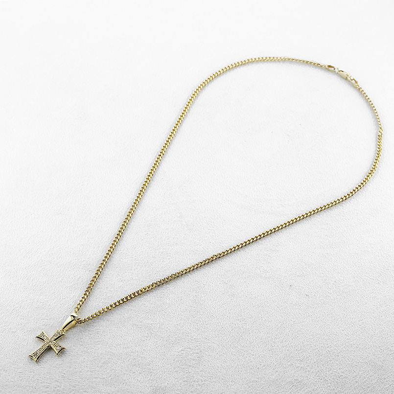 ゴールド ネックレス クロス 喜平 トップ メンズ ダイヤモンド 0.25ct ペンダントトップ 大ぶり K10 10金 十字架 ペンダントヘッド エクストラ 送料無料 セールの画像