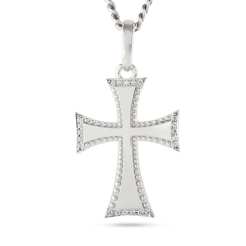 プラチナ ネックレス クロス 喜平 トップ メンズ ダイヤモンド 0.1ct