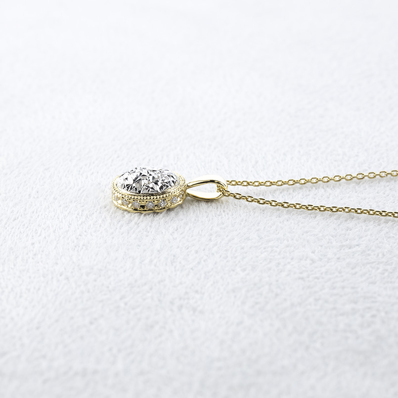 18金 プラチナ ネックレス ダイヤモンド レディース ペンダントトップ ゴールド 18k pt900 ミル打ち ライトニングカット 送料無料 セール saleの画像