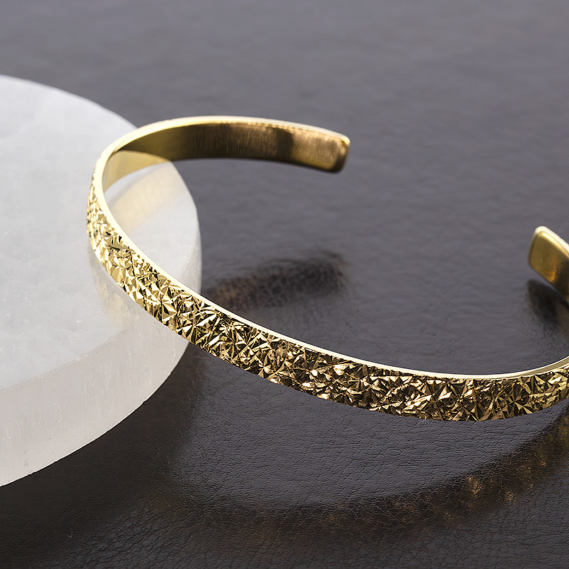 ジュエリー工房アトラス 18金 バングル メンズ 4ミリ幅 ブレスレット