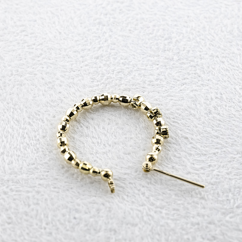 18金 フープピアス ダイヤモンド 0.12ct レディース ミラーボール 大ぶり ゴールド18k ピアス フープ ペア イエローゴールドk18 あすつく 送料無料 セール saleの画像