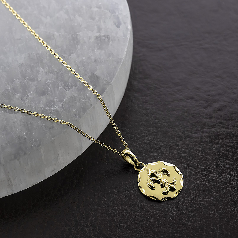18金 ネックレス トップ ユリの紋章 ゴールド 18K ペンダントトップ フルールドリス シンプル おしゃれ 人気 あすつく 男女兼用 送料無料 セール saleの画像