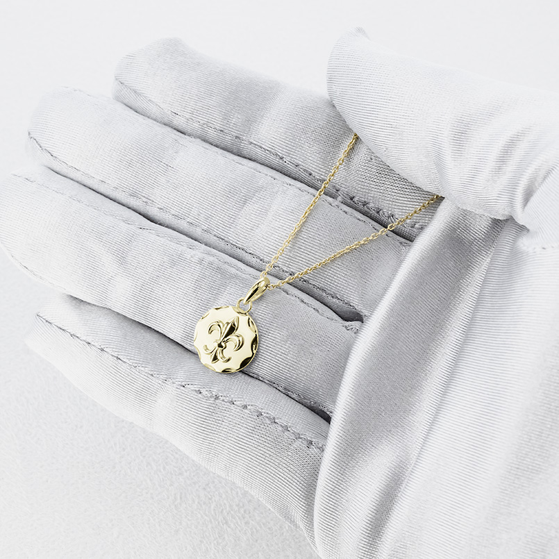 18金 ネックレス トップ ユリの紋章 ゴールド 18K ペンダントトップ フルールドリス シンプル おしゃれ 人気 あすつく 男女兼用 送料無料 セール saleの画像