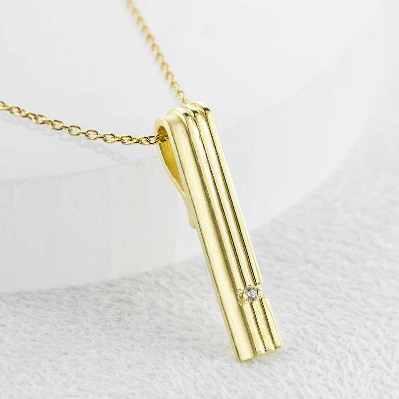 18金 ネックレス ペンダントトップ メンズ ダイヤモンド バーネックレス ゴールド 18k トップ ダイヤ エクストラ シンプル 人気 送料無料 セール saleの画像