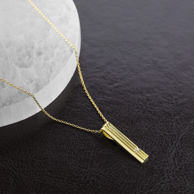 18金 ネックレス ペンダントトップ メンズ ダイヤモンド バーネックレス ゴールド 18k トップ ダイヤ エクストラ シンプル 人気 送料無料 セール saleの画像