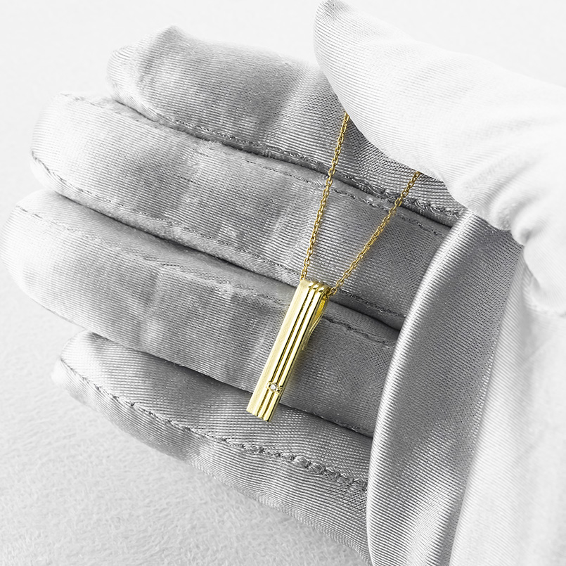 18金 ネックレス ペンダントトップ メンズ ダイヤモンド バーネックレス ゴールド 18k トップ ダイヤ エクストラ シンプル 人気 送料無料 セール saleの画像