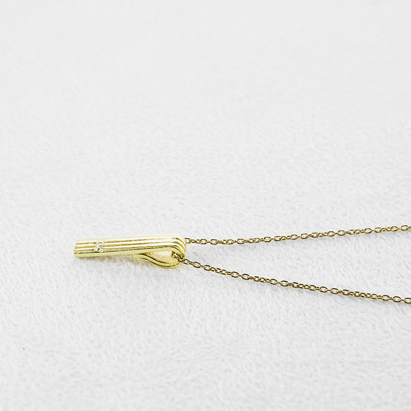 18金 ネックレス ペンダントトップ メンズ ダイヤモンド バーネックレス ゴールド 18k トップ ダイヤ スタンダード シンプル 人気 送料無料 セール saleの画像