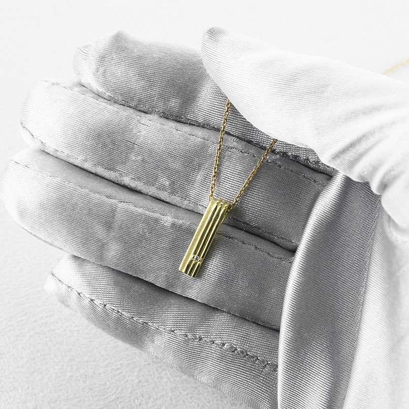 18金 ネックレス ペンダントトップ メンズ ダイヤモンド バーネックレス ゴールド 18k トップ ダイヤ スタンダード シンプル 人気 送料無料 セール saleの画像