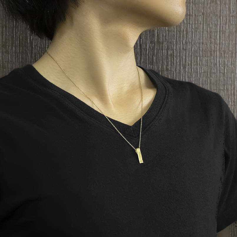 18金 ネックレス ペンダントトップ メンズ ダイヤモンド バーネックレス ゴールド 18k トップ ダイヤ スタンダード シンプル 人気 送料無料 セール saleの画像