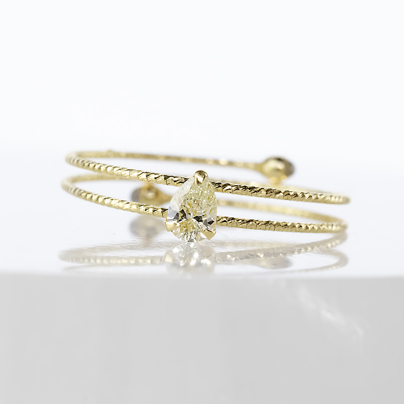 ジュエリー工房アトラス 18金 リング ダイヤモンド 0.12ct ドロップ