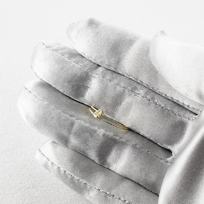 18金 リング ダイヤモンド 0.12ct ドロップ フリーサイズ レディース 形状記憶 簡単着脱 ゴールド 18k イエローゴールドk18 あすつく 送料無料 セール saleの画像
