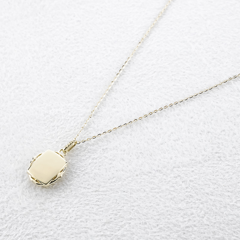18金 ロケット ネックレス ライトブラウンダイヤモンド ペンダントトップ 大ぶり ゴールド 18k イエローゴールドK18 ミル打ち オーバル 男女兼用 送料無料 saleの画像