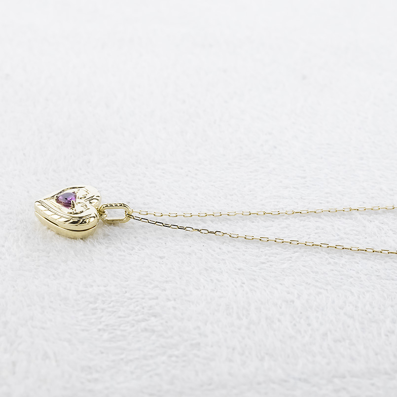 18金 ロケット ネックレス 選べる 天然石 ペンダントトップ ゴールド 18k イエローゴールドK18 ハート シンプル おしゃれ 人気 男女兼用 送料無料 セール saleの画像