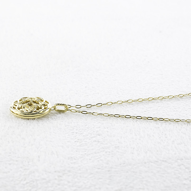 18金 ロケット ネックレス ペンダントトップ ホワイトトパーズ レディース 大ぶり 透かし ゴールド 18k イエローゴールドK18 オーバル 送料無料 セール saleの画像