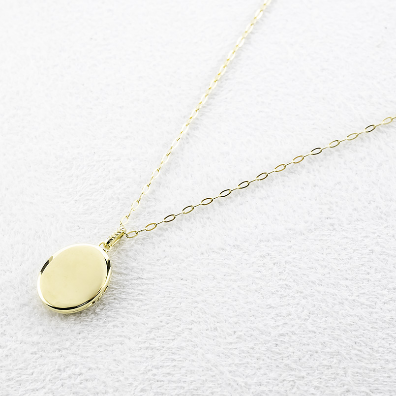 18金 ロケット ネックレス ペンダントトップ ホワイトトパーズ レディース 大ぶり 透かし ゴールド 18k イエローゴールドK18 オーバル 送料無料 セール saleの画像
