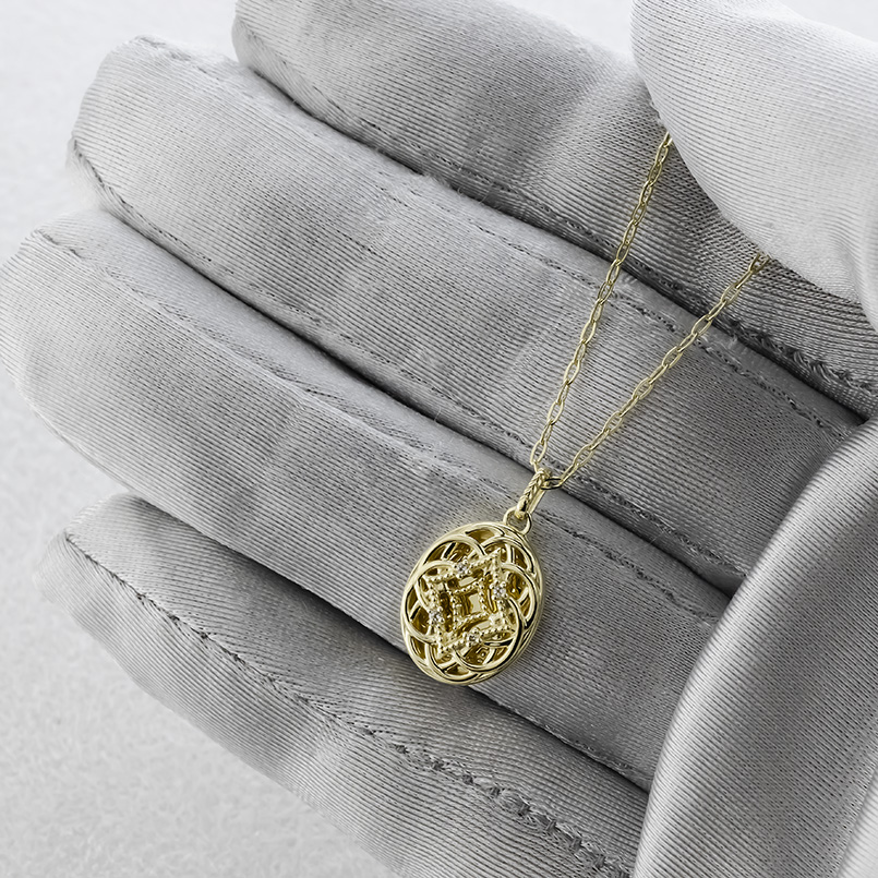18金 ロケット ネックレス ペンダントトップ ホワイトトパーズ レディース 大ぶり 透かし ゴールド 18k イエローゴールドK18 オーバル 送料無料 セール saleの画像