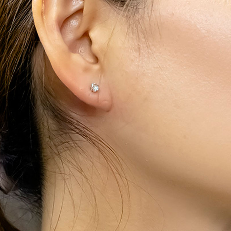 18金 ピアス 片耳 メンズ 選べる 天然石 キャッチのいらないピアス キャッチナッシャー ゴールド 18k シンプル 人気 あすつく 送料無料 セール saleの画像