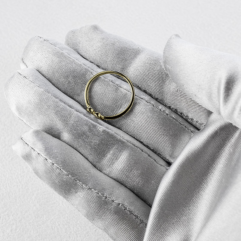 18金 リング 馬蹄 ダイヤモンド 0.18ct レディース お守り 指輪 ゴールド 18K 蹄鉄 ホースシュー ピンキーリング 婚約指輪 シンプル 人気 送料無料 セール saleの画像