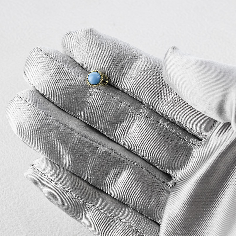 18金 ピアス トルコ レディース 片耳 ゴールド 18k つけっぱなし 簡単装着 キャッチのいらないピアス キャッチナッシャー ターコイズ ミル打ち あすつく セールの画像