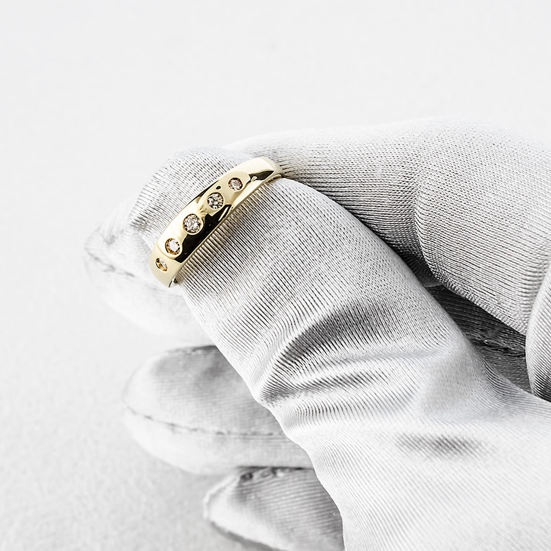 18金 リング ダイヤモンド 0.12ct 12号 甲丸 無垢 レディース 太め ゴールド 18K 指輪 ピンキーリング 婚約指輪 シンプル 人気 あすつく 送料無料 セール saleの画像