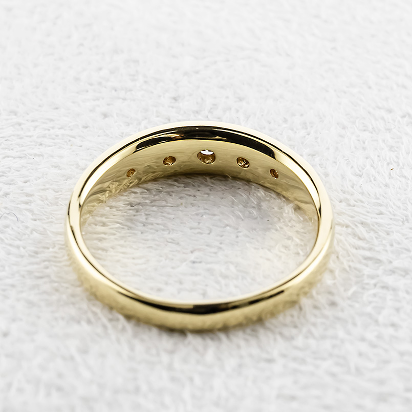 18金 リング ダイヤモンド 0.12ct 12号 甲丸 無垢 レディース 太め ゴールド 18K 指輪 ピンキーリング 婚約指輪 シンプル 人気 あすつく 送料無料 セール saleの画像
