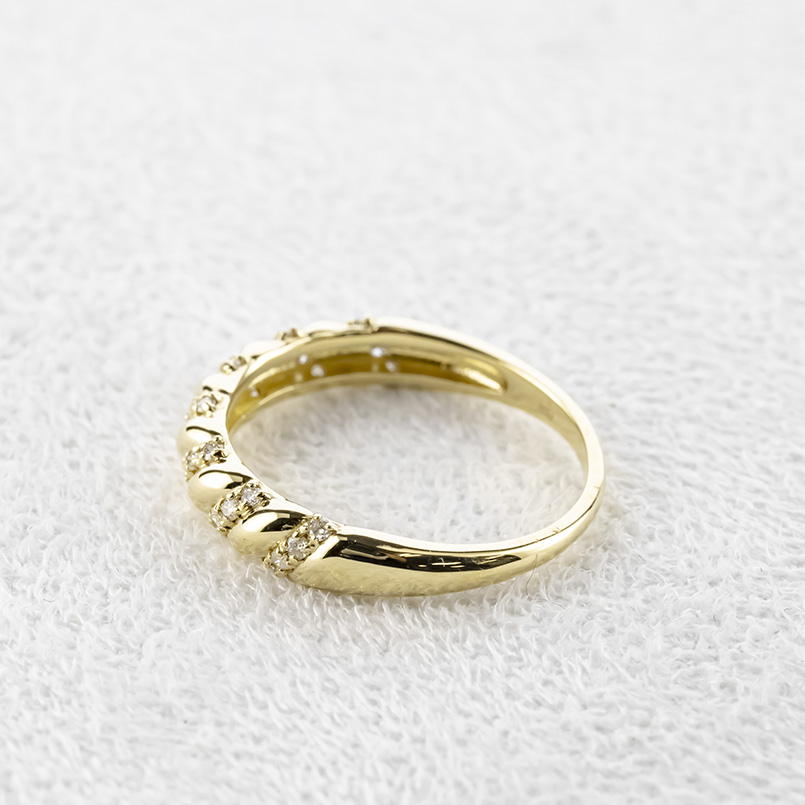 18金 リング ダイヤモンド レディース 太め 指輪 ゴールド 18K ピンキーリング 婚約指輪 お守り 普段使い シンプル おしゃれ あすつく 送料無料 セール saleの画像