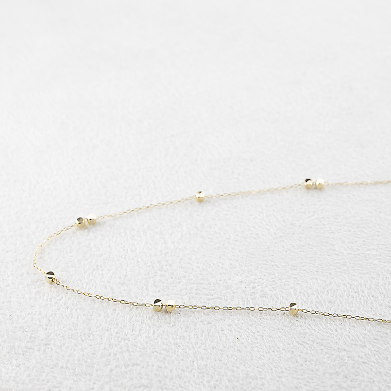 18金 ネックレス ステーションネックレス チェーンのみ 80cm キューブ レディース ラリエット ゴールド 18k イエローゴールドk18 角型パーツ 送料無料 セールの画像