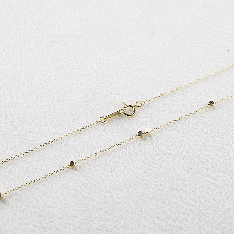 18金 ネックレス ステーションネックレス チェーンのみ 80cm キューブ レディース ラリエット ゴールド 18k イエローゴールドk18 角型パーツ 送料無料 セールの画像