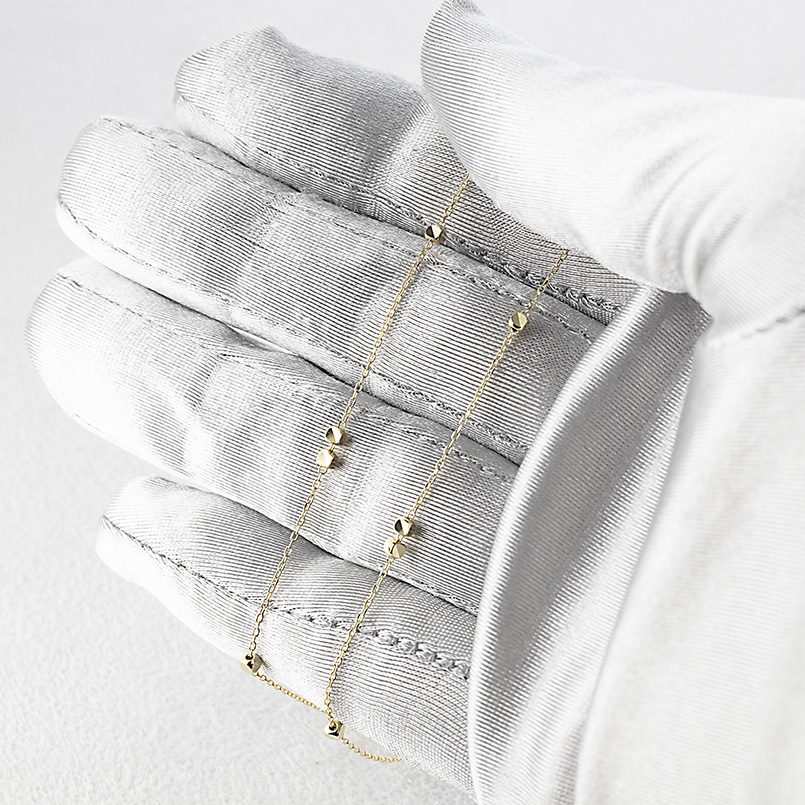 18金 ネックレス ステーションネックレス チェーンのみ 80cm キューブ レディース ラリエット ゴールド 18k イエローゴールドk18 角型パーツ 送料無料 セールの画像