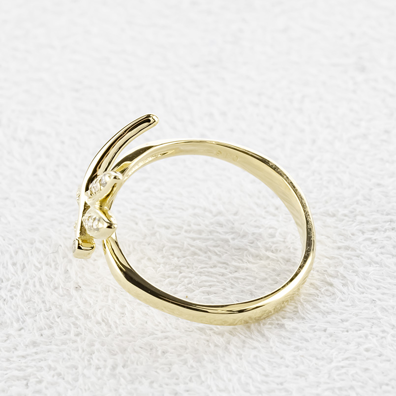 18金 リング トンボ ダイヤモンド レディース 太め 指輪 ゴールド 18K ピンキーリング 婚約指輪 お守り とんぼ 蜻蛉 普段使い あすつく 送料無料 セール saleの画像