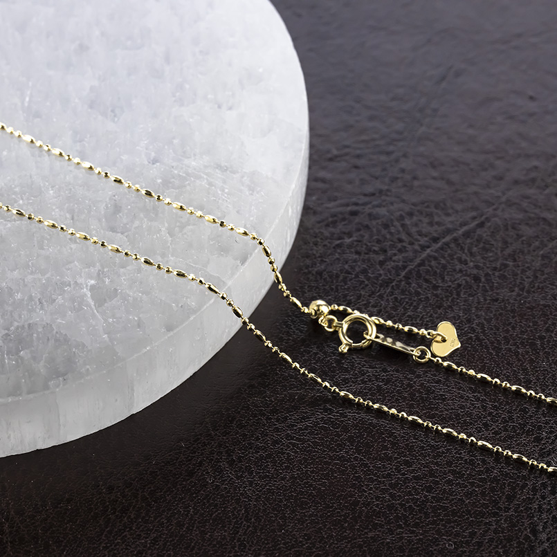 18金 ネックレス スライド式 チェーンのみ 45cm レディース 華奢 ボールチェーン ゴールド 18k k18 イエローゴールドK18 あすつく 送料無料 セール saleの画像