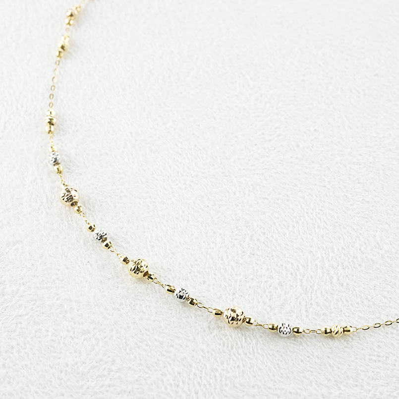 18金 ネックレス スライド式 チェーンのみ 65cm レディース カットボール ハニーミラーボール ゴールド18k 3カラー ロングネックレス コンビ あすつく 送料無料の画像