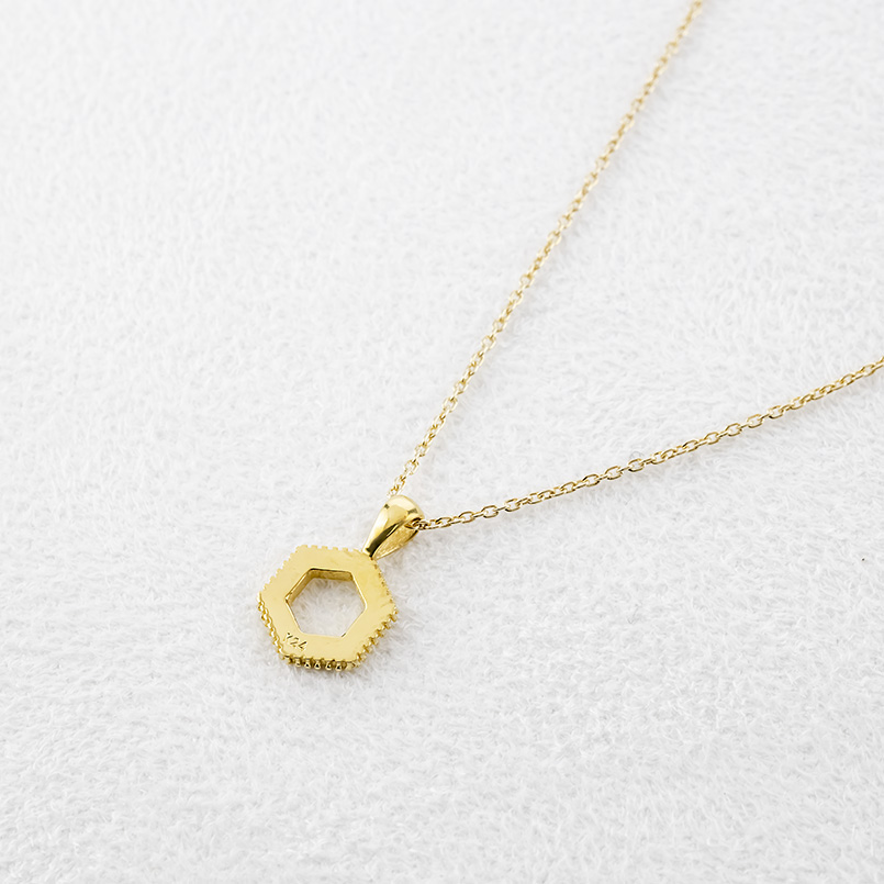 24金 ネックレス 純金 ペンダントトップ 六角形 金 ゴールド 24k ヘキサゴン ミル打ち お守り あすつく 男女兼用 シンプル 人気 おしゃれ 送料無料 セール saleの画像