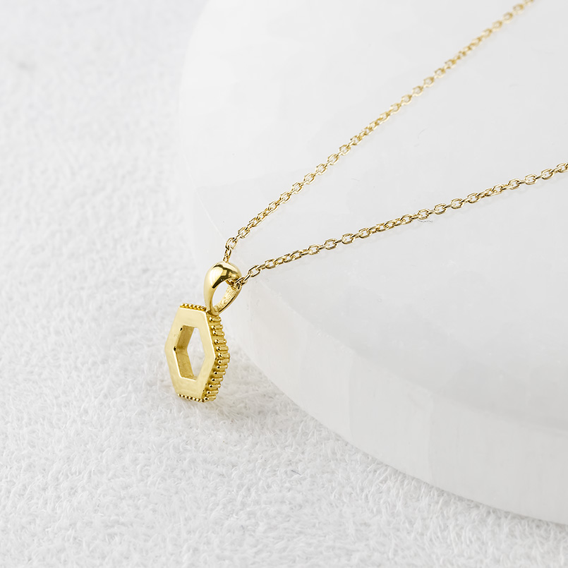 24金 ネックレス 純金 ペンダントトップ 六角形 金 ゴールド 24k ヘキサゴン ミル打ち お守り あすつく 男女兼用 シンプル 人気 おしゃれ 送料無料 セール saleの画像