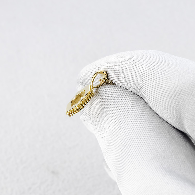 24金 ネックレス 純金 ペンダントトップ 六角形 金 ゴールド 24k ヘキサゴン ミル打ち お守り あすつく 男女兼用 シンプル 人気 おしゃれ 送料無料 セール saleの画像