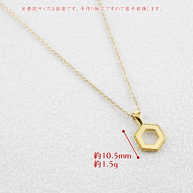 24金 ネックレス 純金 ペンダントトップ 六角形 金 ゴールド 24k ヘキサゴン ミル打ち お守り あすつく 男女兼用 シンプル 人気 おしゃれ 送料無料 セール saleの画像