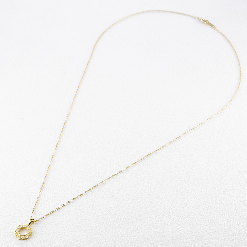 24金 ネックレス 純金 ダイヤモンド ペンダントトップ 六角形 金 ゴールド 24k ヘキサゴン ミル打ち お守り あすつく シンプル 男女兼用 送料無料 セール saleの画像