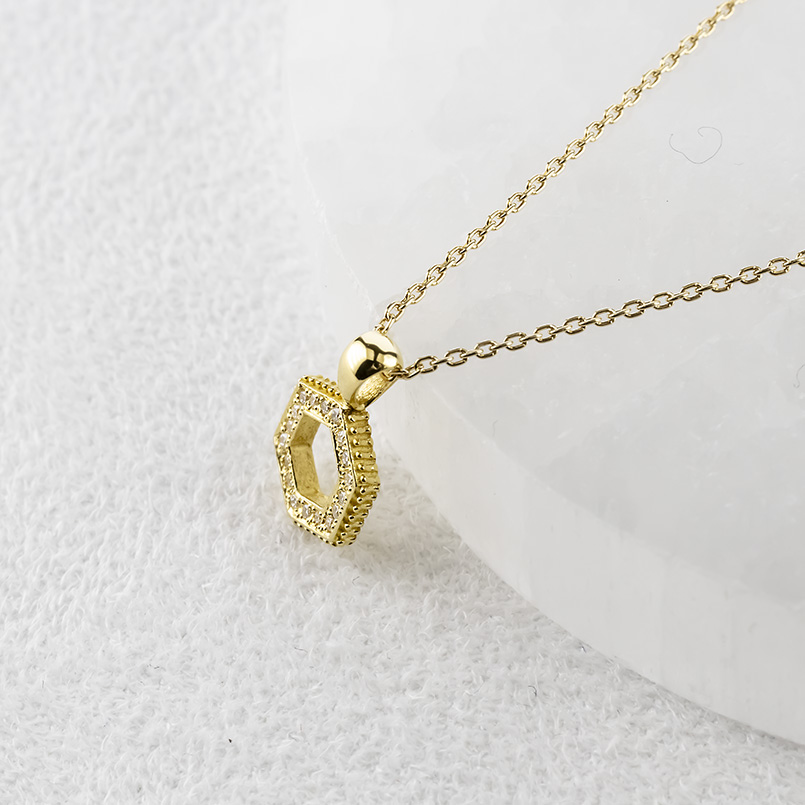 24金 ネックレス 純金 ダイヤモンド ペンダントトップ 六角形 金 ゴールド 24k ヘキサゴン ミル打ち お守り あすつく シンプル 男女兼用 送料無料 セール saleの画像