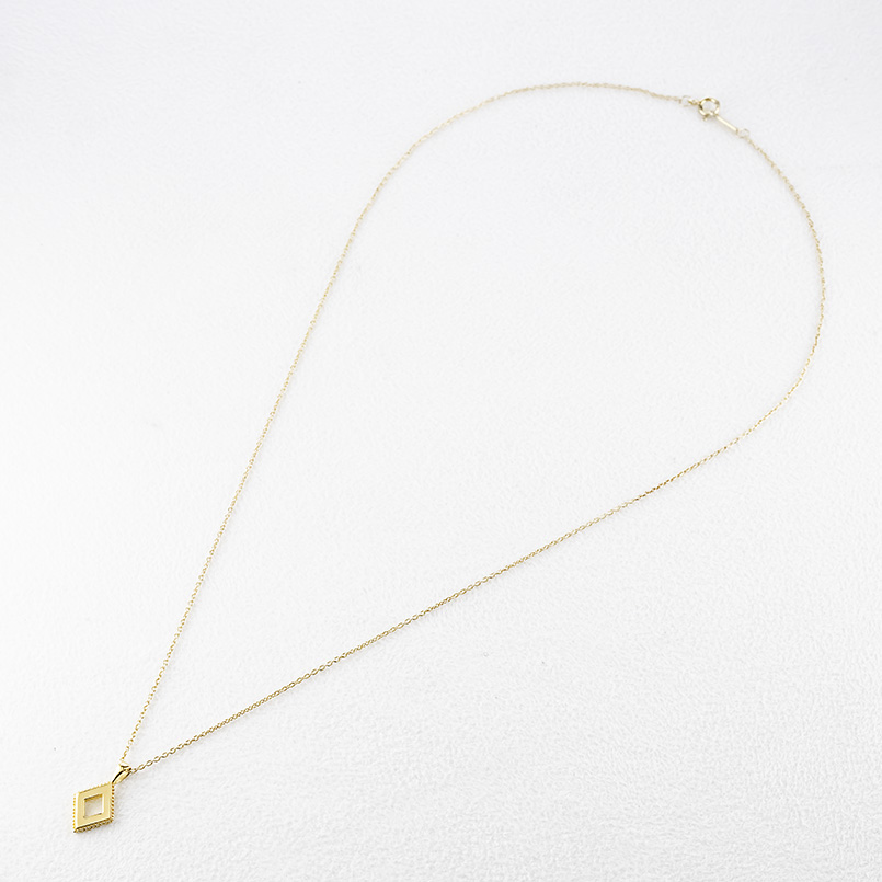 24金 ネックレス 純金 ペンダントトップ ひし形 金 ゴールド 24k 菱形 ミル打ち お守り あすつく シンプル 人気 おしゃれ 男女兼用 送料無料 セール saleの画像