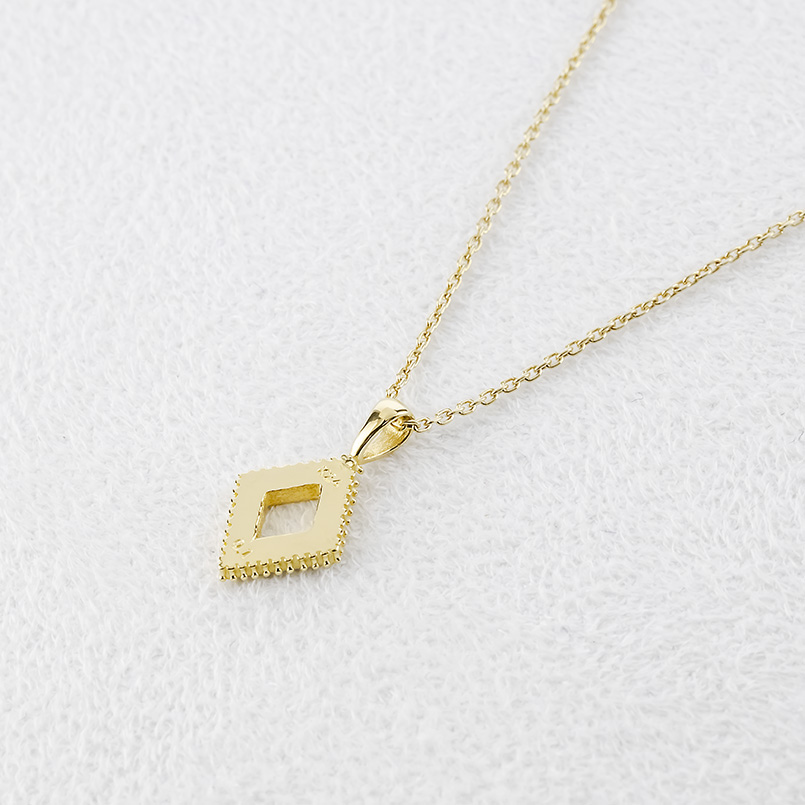 24金 ネックレス 純金 ダイヤモンド メンズ ペンダントトップ ひし形 金 ゴールド 24k 菱形 ミル打ち お守り シンプル 人気 おしゃれ 送料無料 セール saleの画像