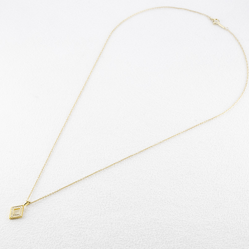 24金 ネックレス 純金 ダイヤモンド メンズ ペンダントトップ ひし形 金 ゴールド 24k 菱形 ミル打ち お守り シンプル 人気 おしゃれ 送料無料 セール saleの画像
