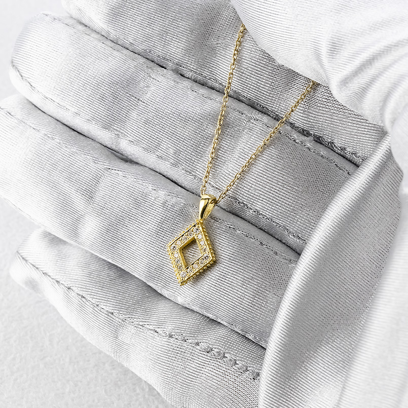 24金 ネックレス 純金 ダイヤモンド メンズ ペンダントトップ ひし形 金 ゴールド 24k 菱形 ミル打ち お守り シンプル 人気 おしゃれ 送料無料 セール saleの画像