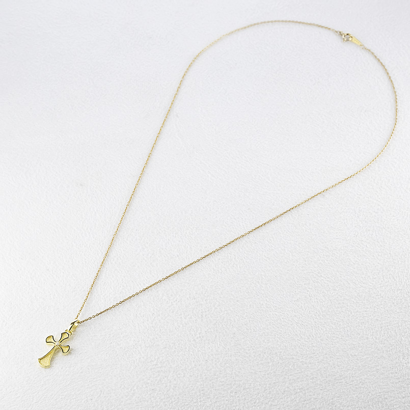 18金 ネックレス トップ クロス メンズ ダイヤモンド ペンダントトップ ゴールド 18k イエローゴールドk18 十字架 リバーシブル スタンダード 送料無料 セールの画像