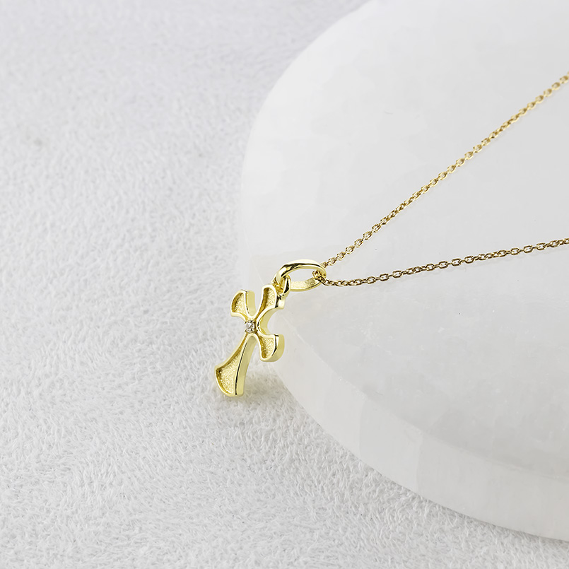 18金 ネックレス トップ クロス メンズ ダイヤモンド ペンダントトップ ゴールド 18k イエローゴールドk18 十字架 リバーシブル スタンダード 送料無料 セールの画像